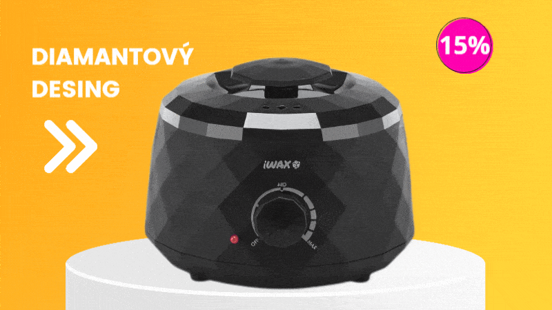 Černý ohřívač vosků na depilaci. Krásný diamantový design.